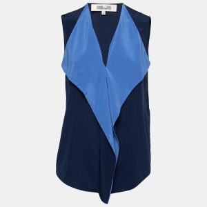 Diane von Furstenberg Blue Silk Sleeveless Top XS, Shirts & Tops - Luxury Closet catalog