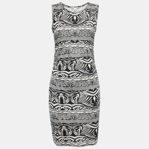 Diane Von Furstenberg Black/White Printed Jersey Selene Dress M, Dresses - Luxury Closet catalog