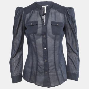 Diane Von Furstenberg Navy Blue Cotton Bea Shirt XS, Shirts & Tops - Luxury Closet catalog