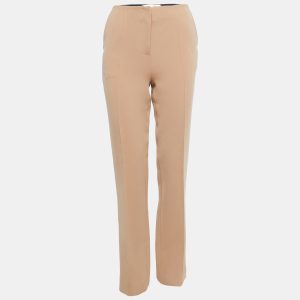 Diane Von Furstenberg Tan Brown Stretch Crepe High Waist Trousers S, Clothing - Luxury Closet catalog
