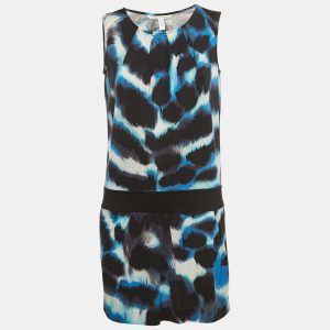 Diane Von Furstenberg Blue Print Silk Knit Sleeveless Mini Dress S, Dresses - Luxury Closet catalog