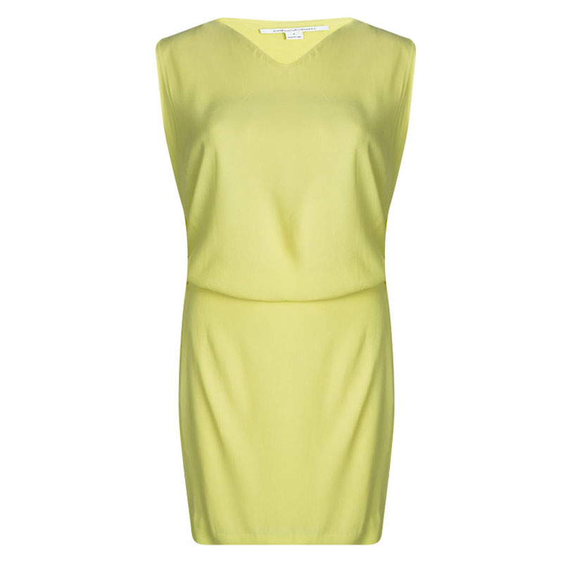 Diane Von Furstenberg Yellow Sleeveless Drop Waist Gagon Dress S, Dresses - Luxury Closet catalog