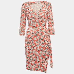 Diane Von Furstenberg Pink Printed Jersey Julian Wrap Dress L, Dresses - Luxury Closet catalog