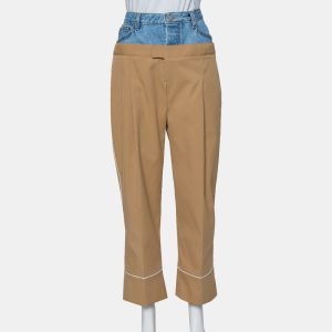 Dina Zaki Beige Synthetic Denim Mix Duel T Fashion Pants L, Clothing - Luxury Closet catalog