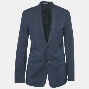 Dior Homme Navy Blue Wool Single Breasted Blazer L, Coats & Jackets - Luxury Closet catalog