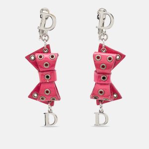 Dior Pink Bow Patent Leather Drop Earrings, Jewelry - Luxury Closet catalog