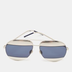 Dior Silver/Blue 010KU DiorSplit 1 Aviator Sunglasses, Sunglasses - Luxury Closet catalog