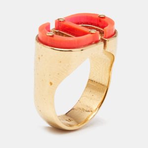 Dior 30 Montaigne Acrylic Gold Tone Ring Size 52, Jewelry - Luxury Closet catalog