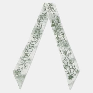 Dior White/Green ABCDior B 'Botanique' Silk Mitzah, Scarves & Shawls - Luxury Closet catalog