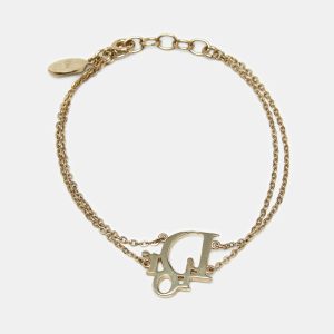 Dior Logo Crystals Gold Tone Bracelet, Jewelry - Luxury Closet catalog