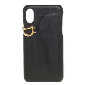 Dior Black Leather Saddle iPhone X Case, Mobile Phone Cases - Luxury Closet catalog