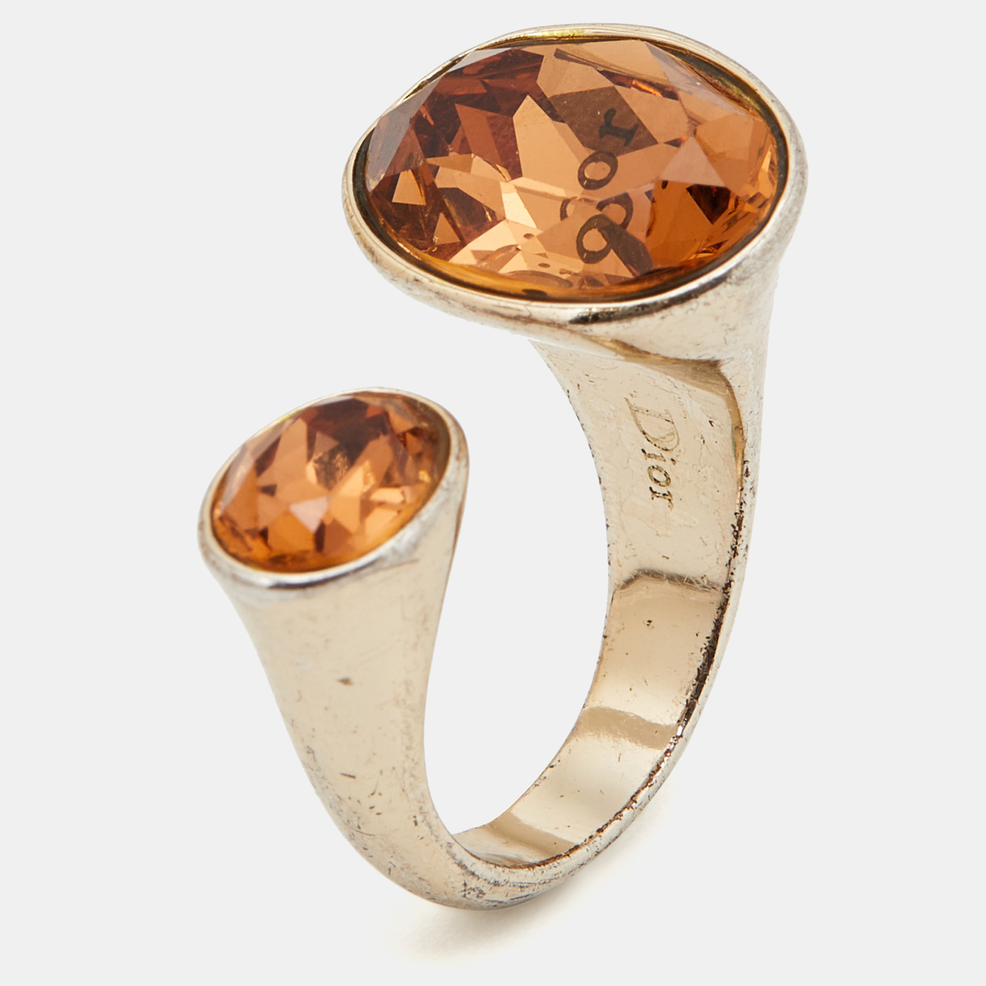 Dior Crystal Gold Tone Open Ring Size 50.5, Jewelry - Luxury Closet catalog