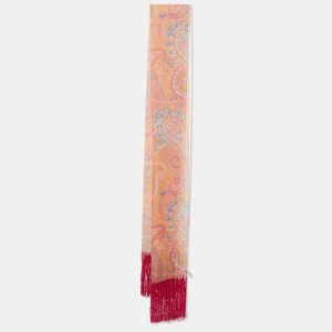 Dior Pink Paisley Print Silk Fringed Stole, Scarves & Shawls - Luxury Closet catalog