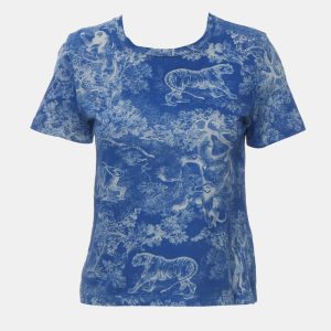 Dior Blue Cotton Toile De Jouy Riviera Printed Top S, Shirts & Tops - Luxury Closet catalog