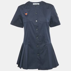 Christian Dior Navy Blue Applique Detail Pleated Mini Dress M, Dresses - Luxury Closet catalog