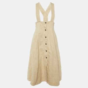 Dior Light Beige Distressed Cotton Pinafore Dress M, Dresses - Luxury Closet catalog