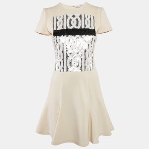 Christian Dior Cream Wool Sequin Embellished Flared Mini Dress S, Dresses - Luxury Closet catalog