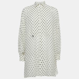 Dior White Polka Dot Print Silk Tunic Top S, Shirts & Tops - Luxury Closet catalog