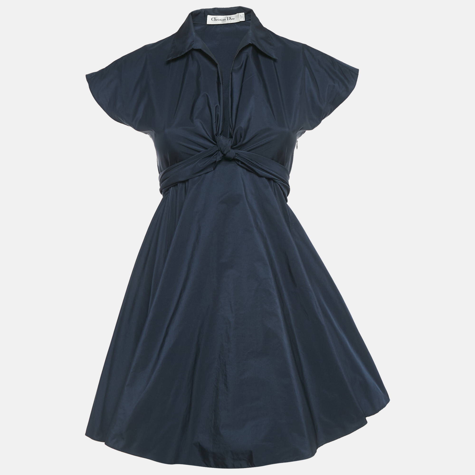 Dior Blue Synthetic Tie-Up Detail Mini Dress S, Dresses - Luxury Closet catalog