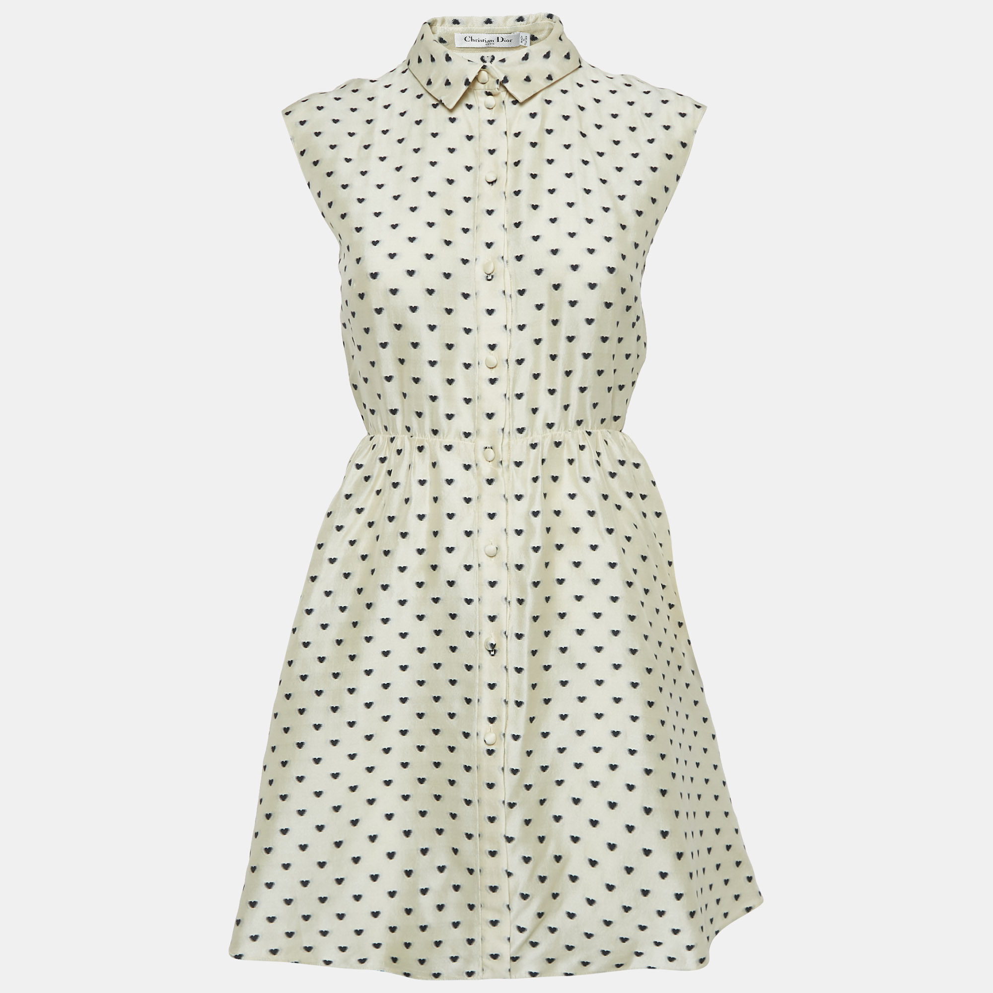 Christian Dior Cream Heart Jacquard Taser Silk Mini Dress S, Dresses - Luxury Closet catalog