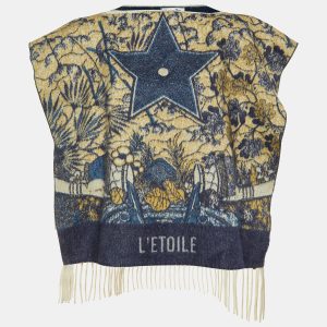 Dior Blue L'Etoile Cashmere Fringed Poncho One Size, Sweaters & Cardigans - Luxury Closet catalog