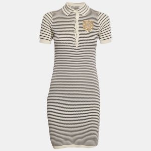 Christian Dior White/Black Striped Rib Knit T-Shirt Dress S, Dresses - Luxury Closet catalog