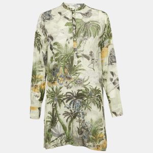Christian Dior Green Printed Cotton Voile Tunic Top M, Shirts & Tops - Luxury Closet catalog