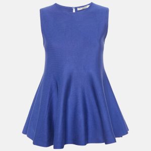 Dior Blue Knit Flared Sleeveless Top M, Shirts & Tops - Luxury Closet catalog