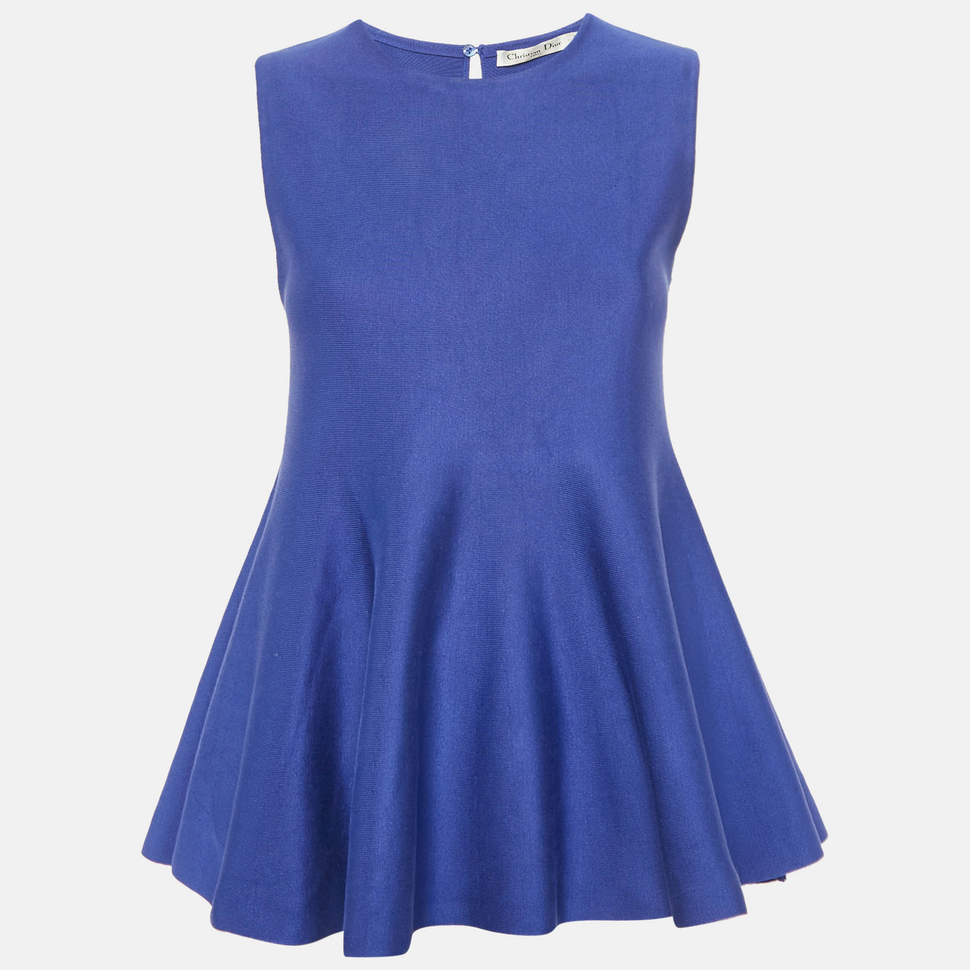Dior Blue Knit Flared Sleeveless Top M, Shirts & Tops - Luxury Closet catalog