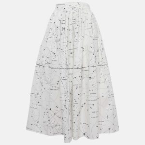Dior White Printed Cotton Midi Skirt S, Skirts - Luxury Closet catalog
