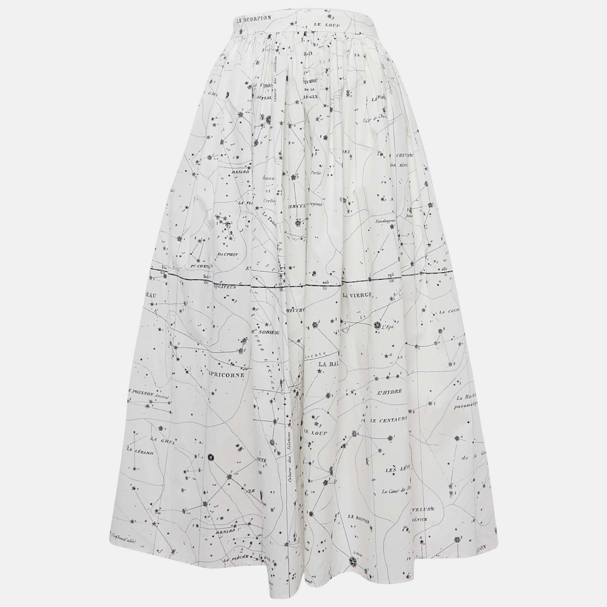 Dior White Printed Cotton Midi Skirt S, Skirts - Luxury Closet catalog