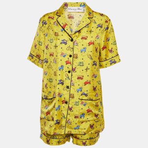 Christian Dior Yellow Zodiac Print Silk Shirt and Shorts Set M/L, Suits - Luxury Closet catalog