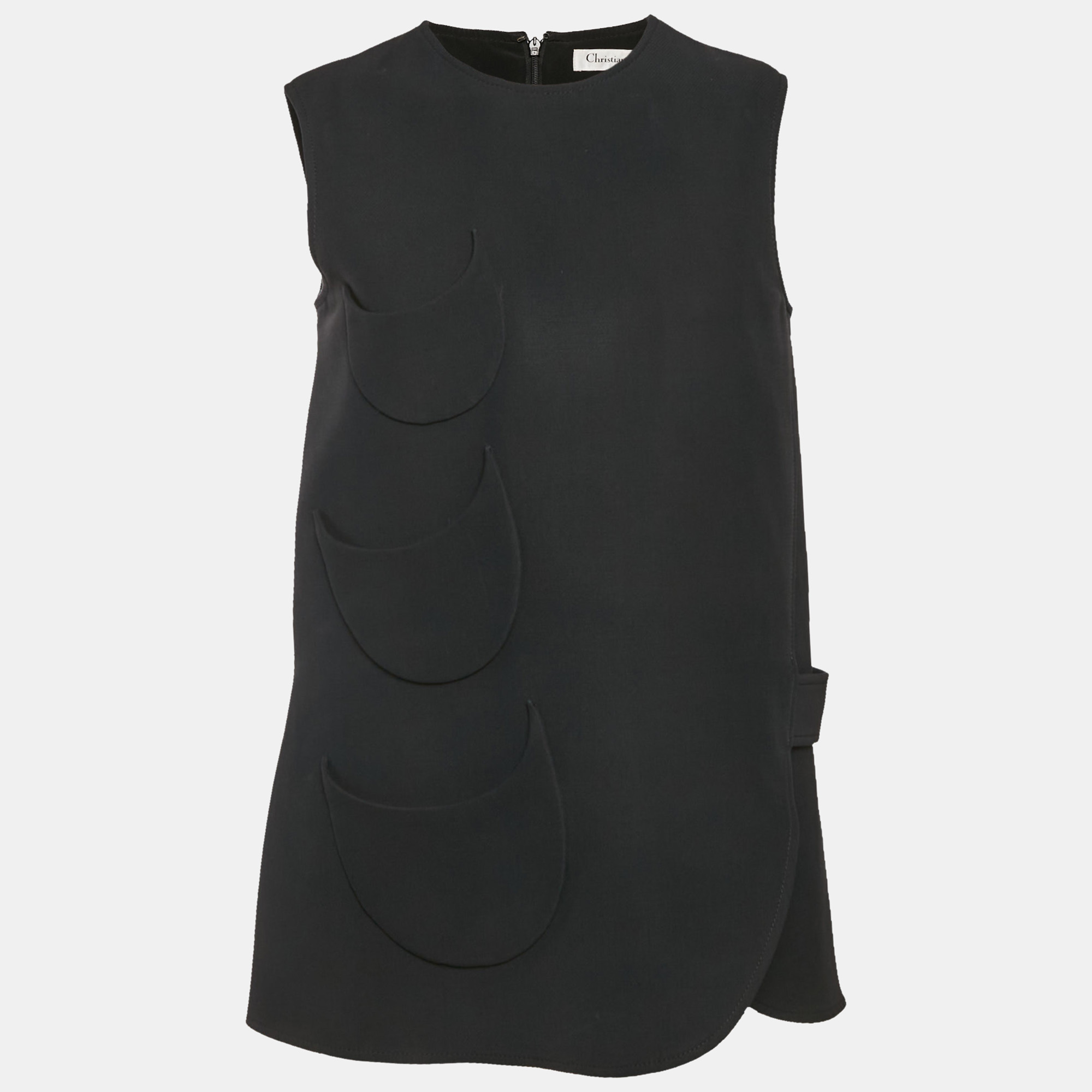 Christian Dior Black Wool & SIlk Crepe Patch Detail Top M, Shirts & Tops - Luxury Closet catalog