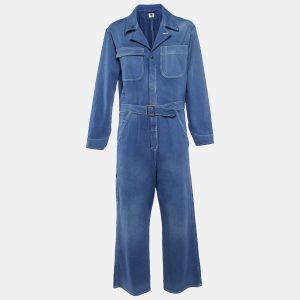 Dior Blue Denim Washed Denim Wide Leg Jumpsuit M, Suits - Luxury Closet catalog