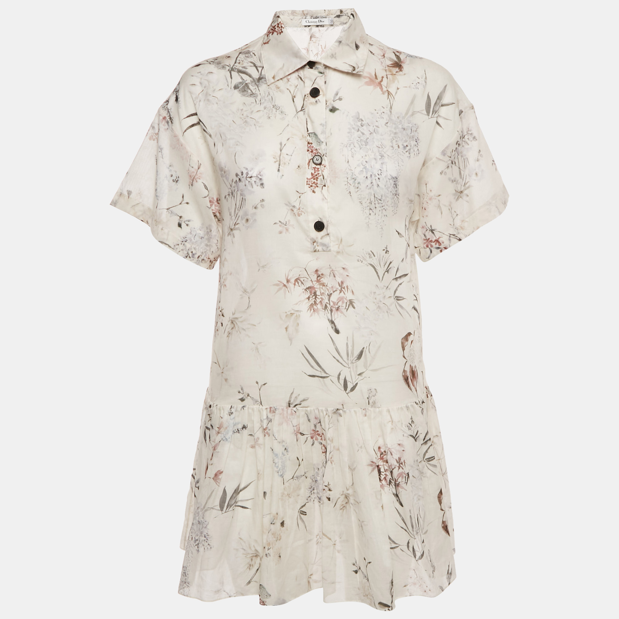 Dior White Printed Cotton Mini Dress S, Dresses - Luxury Closet catalog
