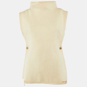 Dior Cream Rib Knit Virgin Wool High Neck Sweater M, Sweaters & Cardigans - Luxury Closet catalog
