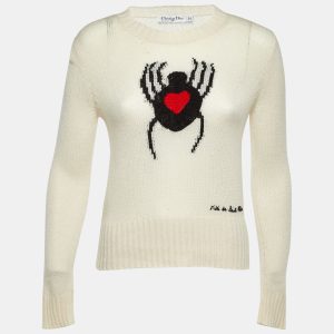 Christian Dior Light Cream Intarsia Knit Sweater  S, Sweaters & Cardigans - Luxury Closet catalog
