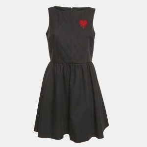 Christian Dior Black Gabardine Heart Embroidered Mini Dress L, Dresses - Luxury Closet catalog