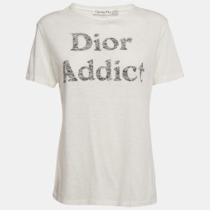 Christian Dior White Dior Addict Print Jersey Crewneck T-Shirt M, Shirts & Tops - Luxury Closet catalog