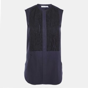 Dior Navy Blue Cotton Lace Trim Sleeveless Top S, Shirts & Tops - Luxury Closet catalog