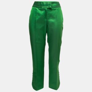 Christian Dior Green Button Detail Cropped Trousers L, Clothing - Luxury Closet catalog