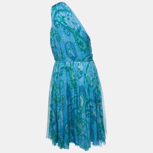Christian Dior Blue Paisley Printed One Shoulder Mini Dress L, Dresses - Luxury Closet catalog