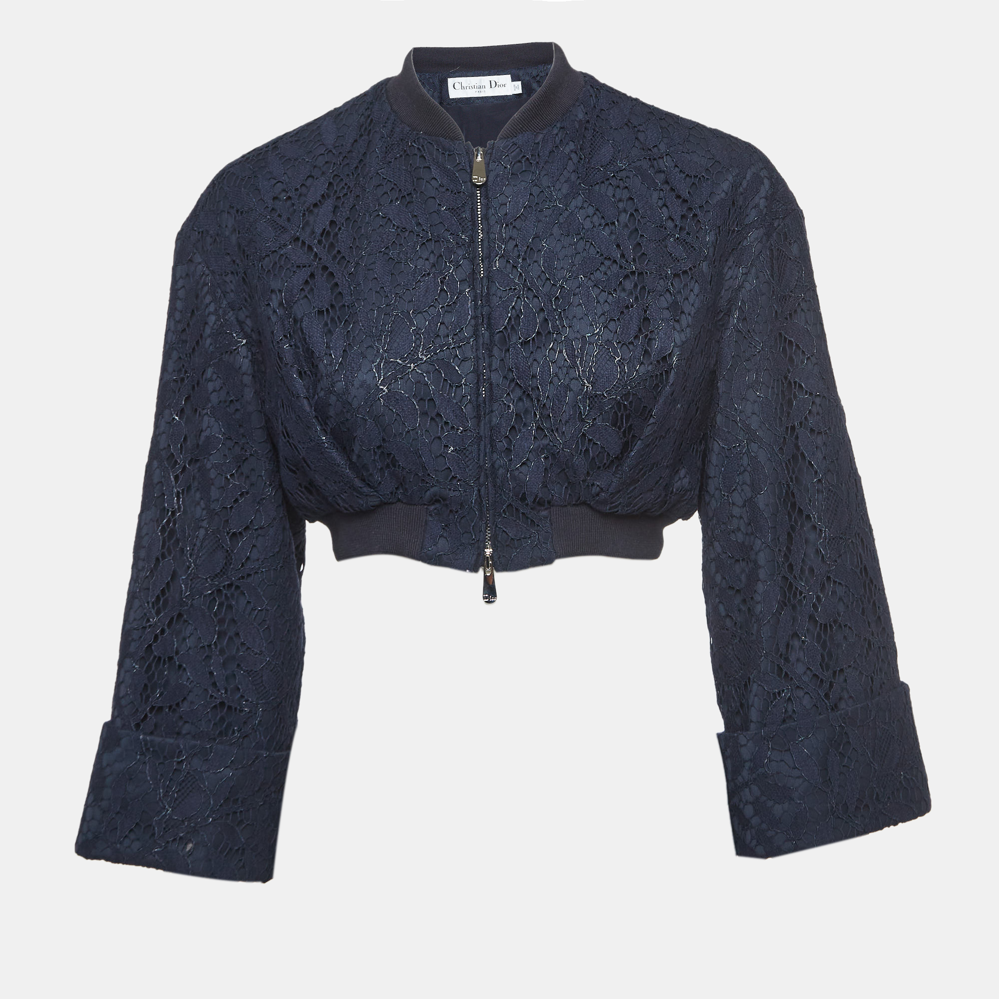 Christian Dior Navy Blue Floral Lace Cropped Jacket M, Coats & Jackets - Luxury Closet catalog