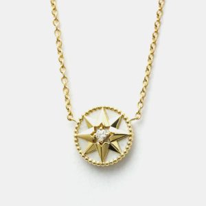 Christian Dior Rose Des Vents Yellow Gold 18K Diamond Mother Of Pearl Pendant Necklace, Necklaces - Luxury Closet catalog
