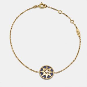 Dior Rose Des Vents Lapis Lazuli Diamond 18k Yellow Gold Bracelet, Bracelets - Luxury Closet catalog