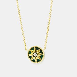 Christian Dior Rose des Vents 18K Yellow Gold Malachite Pendant Necklace, Necklaces - Luxury Closet catalog