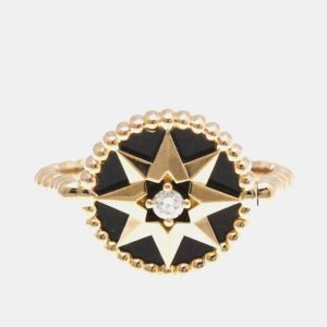 Christian Dior Rose des Vents 18K Pink Gold Onyx Band Ring EU 50, Rings - Luxury Closet catalog