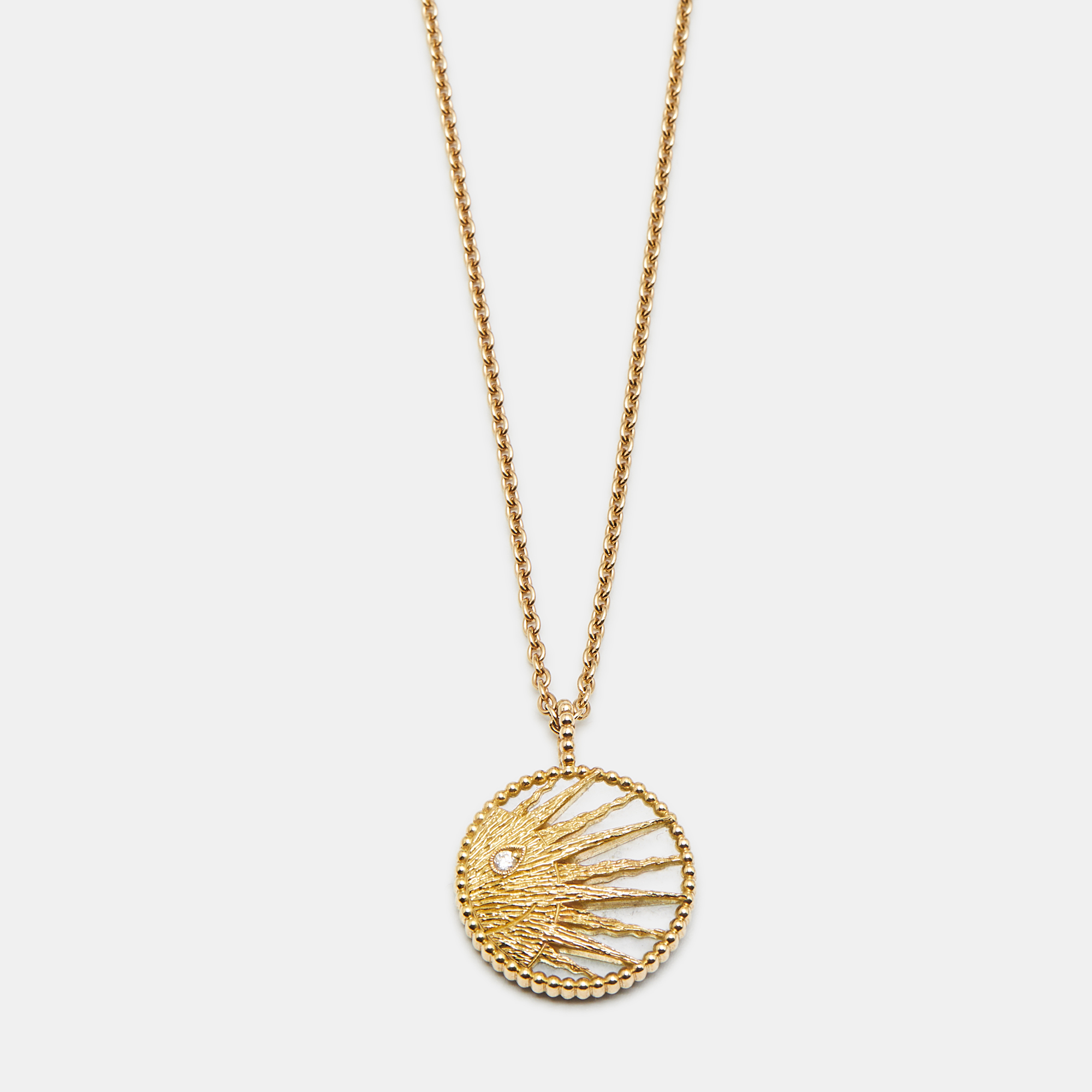 Dior Céleste Onyx Mother of Pearl Diamond 18k Yellow Gold Pendant Necklace, Necklaces - Luxury Closet catalog