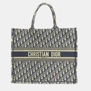 Dior Navy Blue Oblqiue Canvas Large Book Tote Tote Bag, Tote Handbags - Luxury Closet catalog