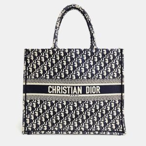 Christian Dior Navy Blue Canvas Oblique Book Tote 42 Bag, Tote Handbags - Luxury Closet catalog